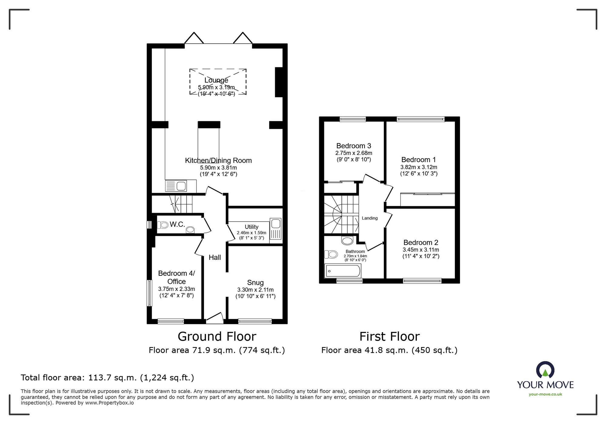 Floorplan of 4 bedroom Semi Detached House for sale, Warwick Drive, Ramsgate, Kent, CT11