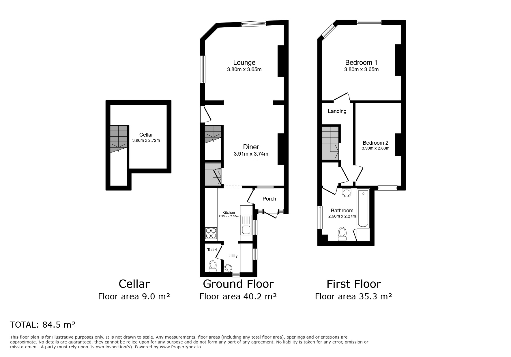 Floorplan of 2 bedroom End Terrace House for sale, Ashburnham Road, Ramsgate, Kent, CT11