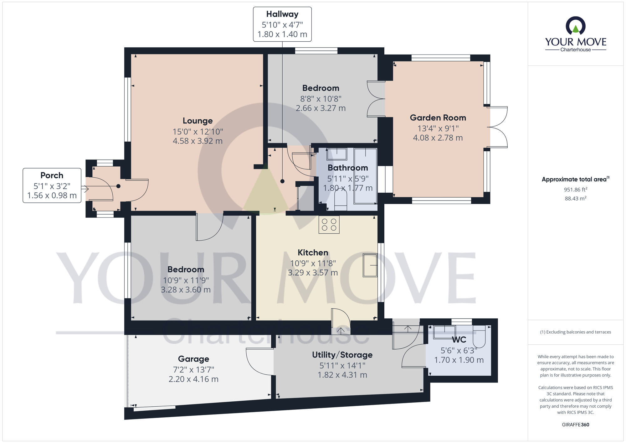 Floorplan of 2 bedroom Detached Bungalow for sale, Manston Court Road, Margate, Kent, CT9