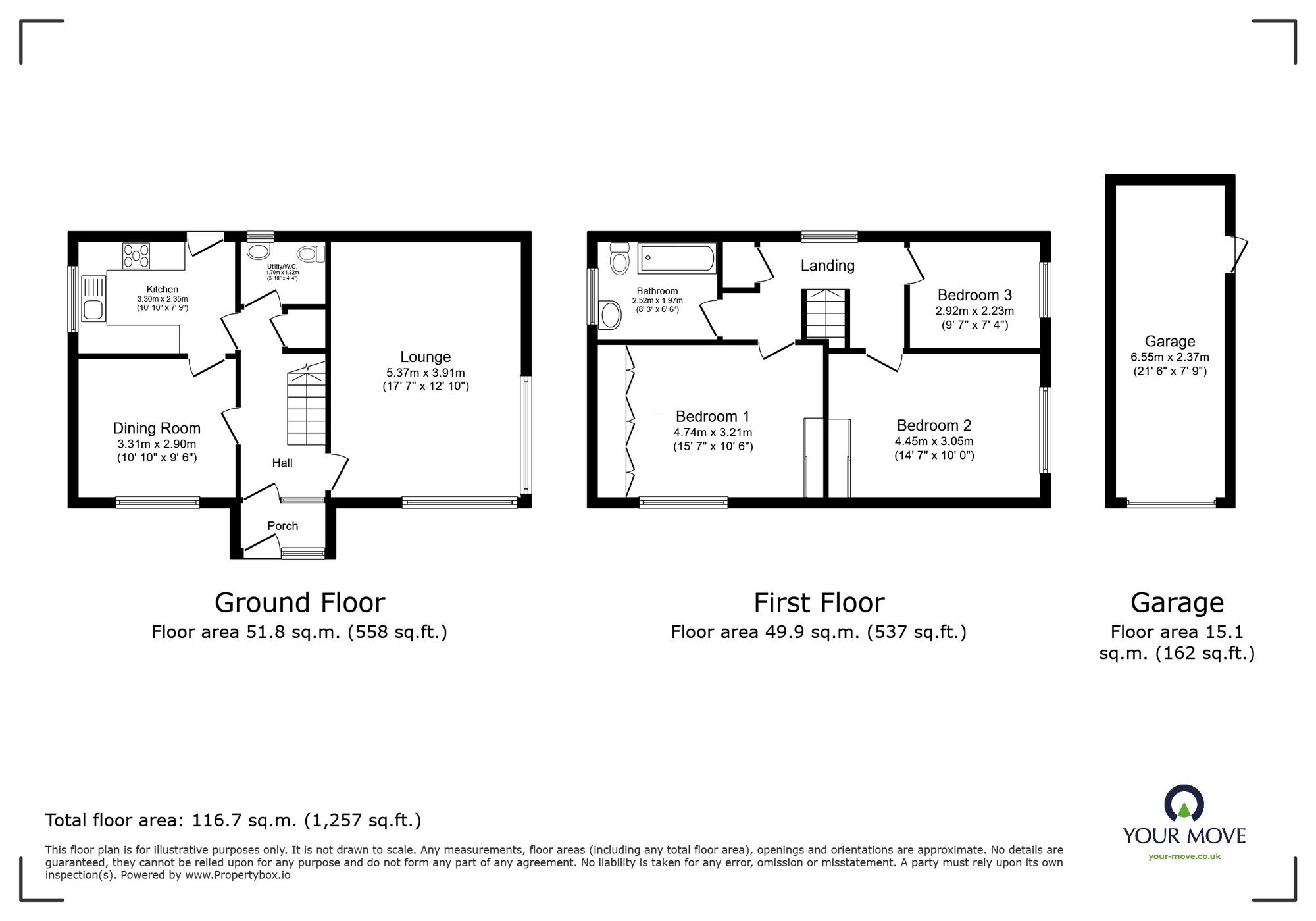 Floorplan of 3 bedroom Detached House for sale, Canterbury Road East, Ramsgate, Kent, CT11