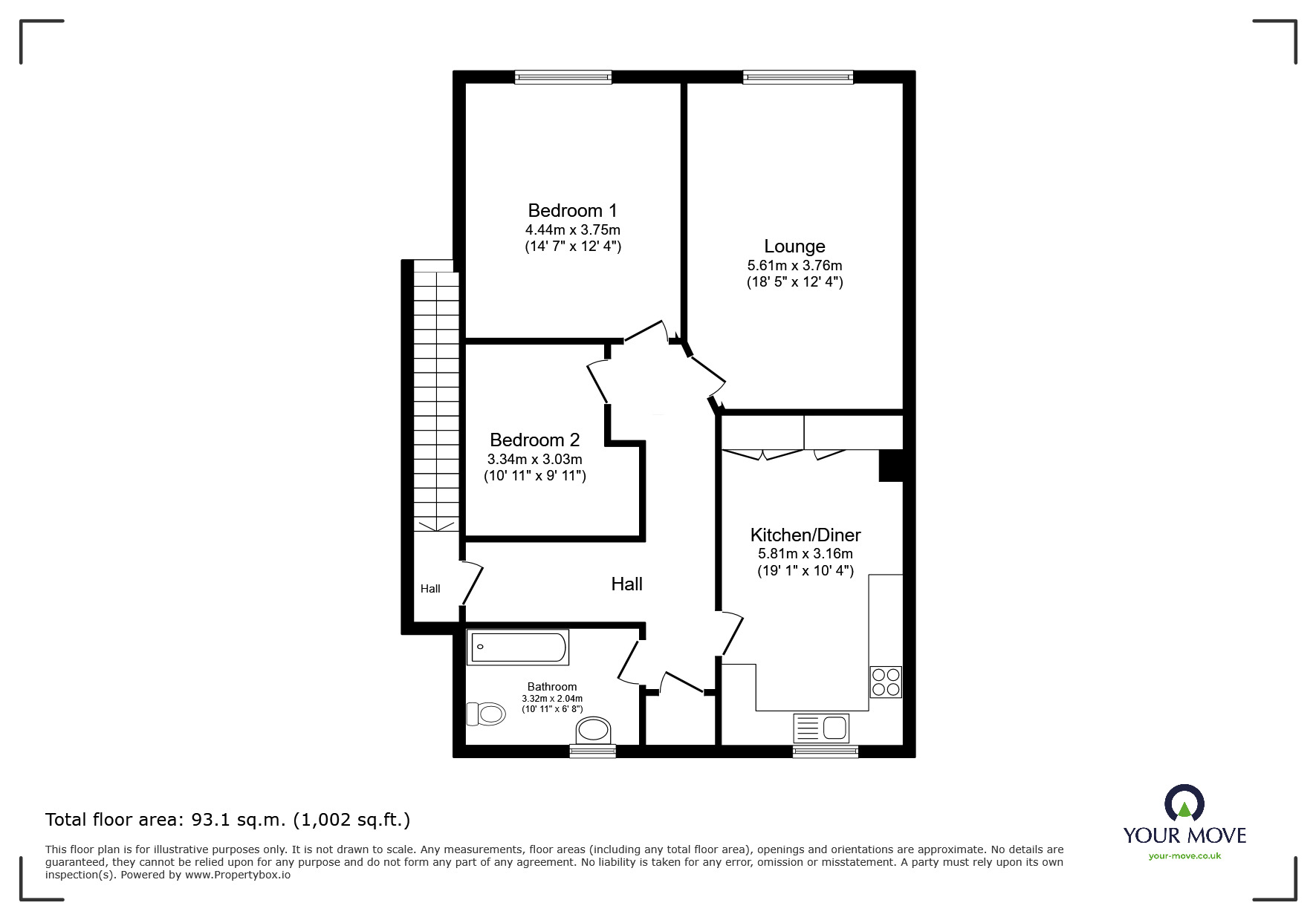 Floorplan of 2 bedroom  Flat for sale, Grange Road, Ramsgate, Kent, CT11