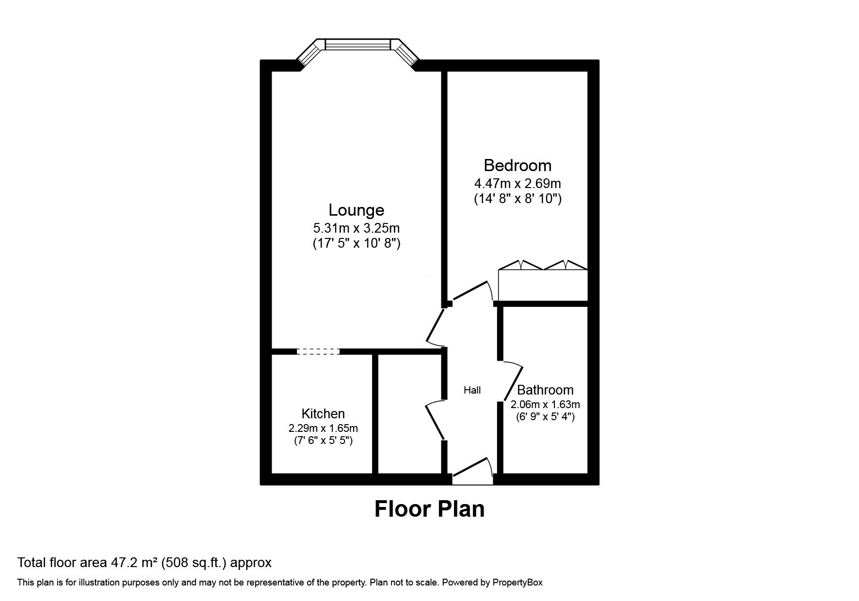Floorplan of 1 bedroom Flat to rent, Wellington Crescent, Ramsgate, Kent, CT11
