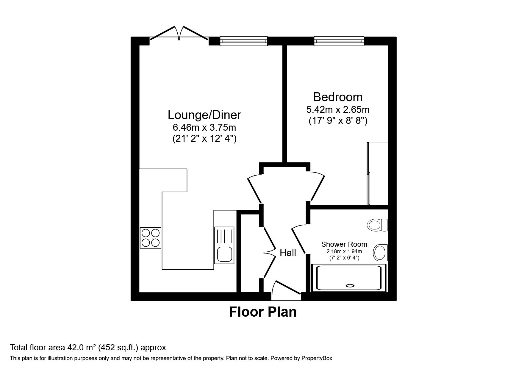 Floorplan of 1 bedroom  Flat for sale, Fairfield Road, Broadstairs, Kent, CT10