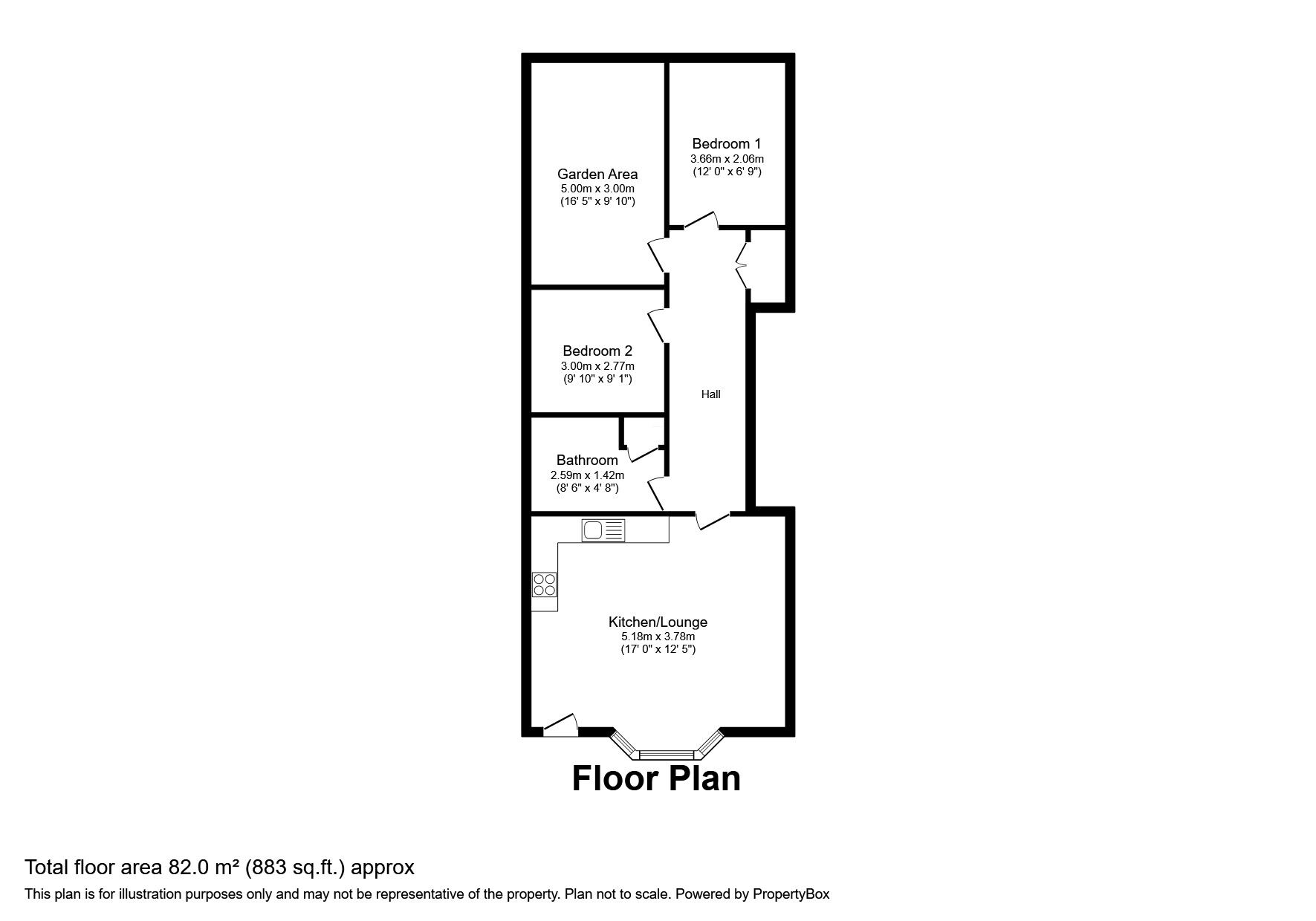 Floorplan of 2 bedroom Flat to rent, Hardres Street, Ramsgate, Kent, CT11