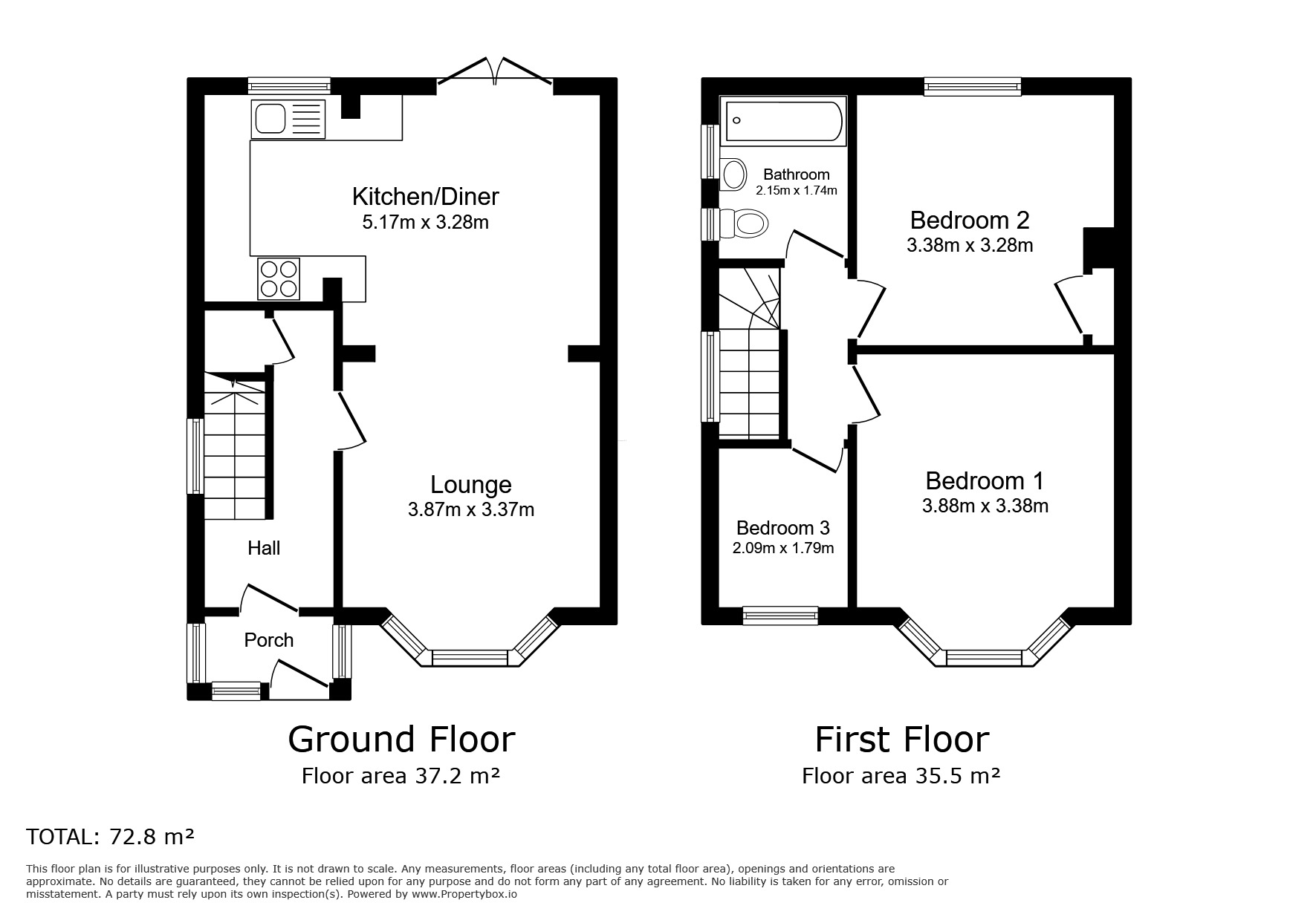 Floorplan of 3 bedroom Semi Detached House for sale, Crow Hill, Broadstairs, Kent, CT10