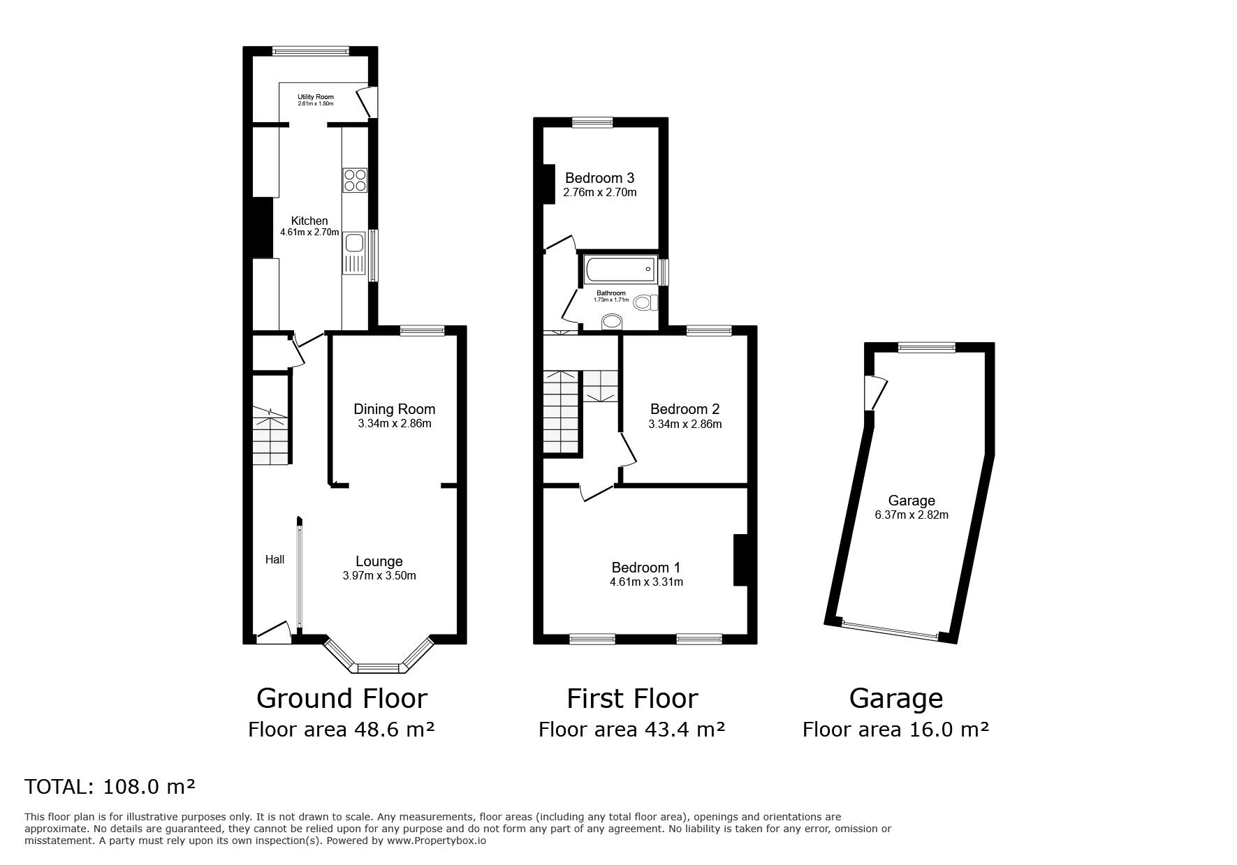 Floorplan of 3 bedroom Mid Terrace House for sale, Manston Road, Ramsgate, Thanet, CT11