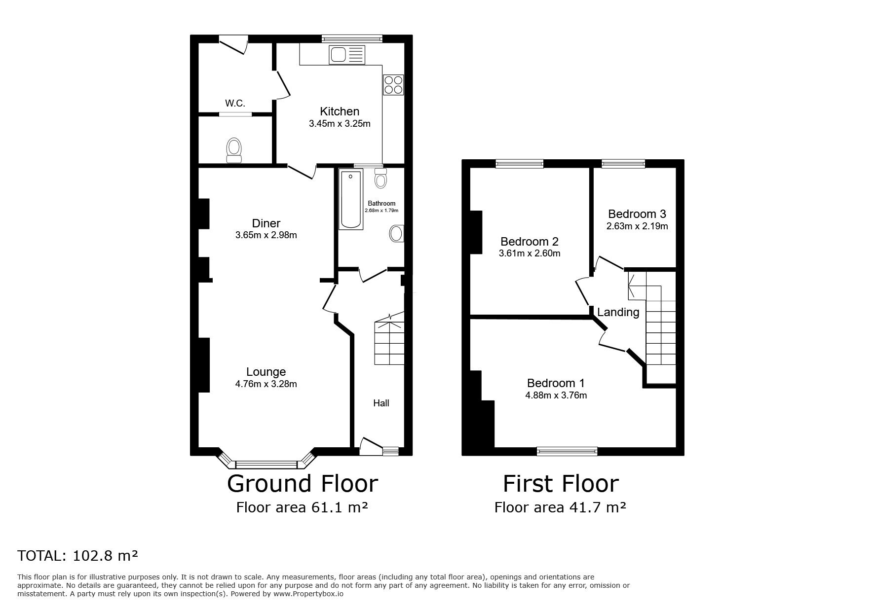 Floorplan of 3 bedroom Mid Terrace House for sale, Mayville Road, Broadstairs, Kent, CT10