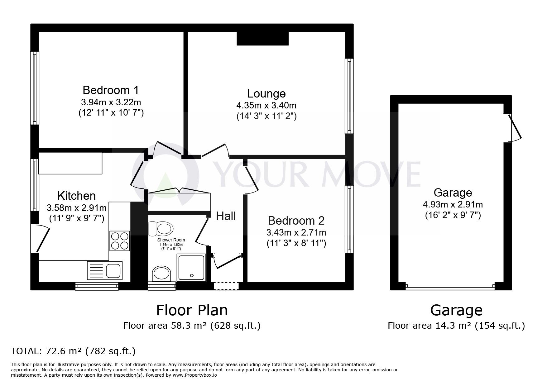 Floorplan of 2 bedroom Semi Detached Bungalow for sale, Thirlmere Avenue, Ramsgate, Kent, CT11