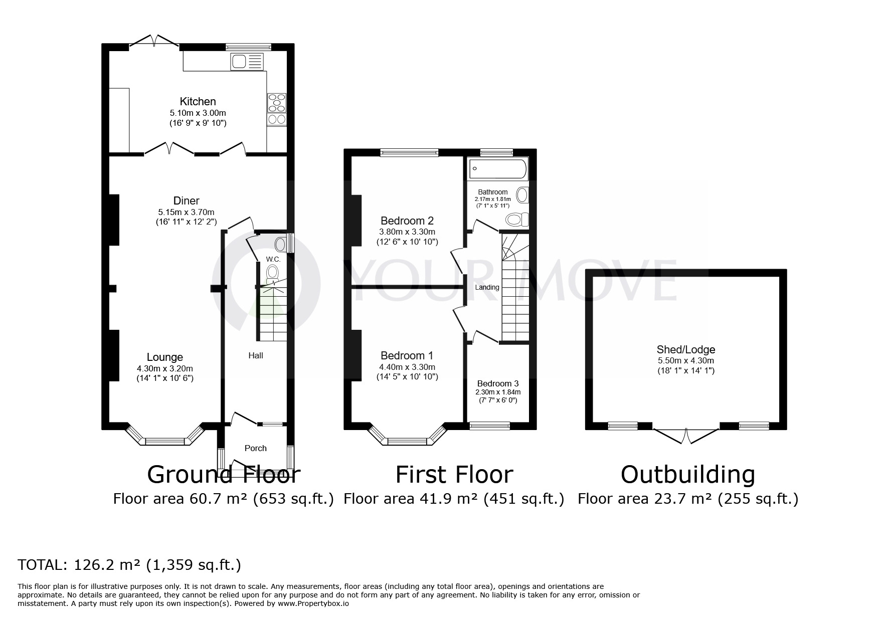 Floorplan of 3 bedroom Semi Detached House for sale, Montefiore Avenue, Ramsgate, Kent, CT11