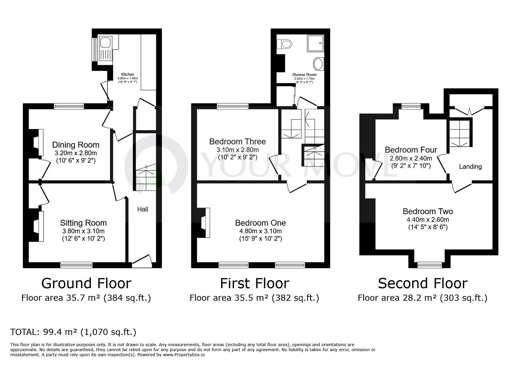 Floorplan of 4 bedroom Mid Terrace House to rent, Rodney Street, Ramsgate, Kent, CT11