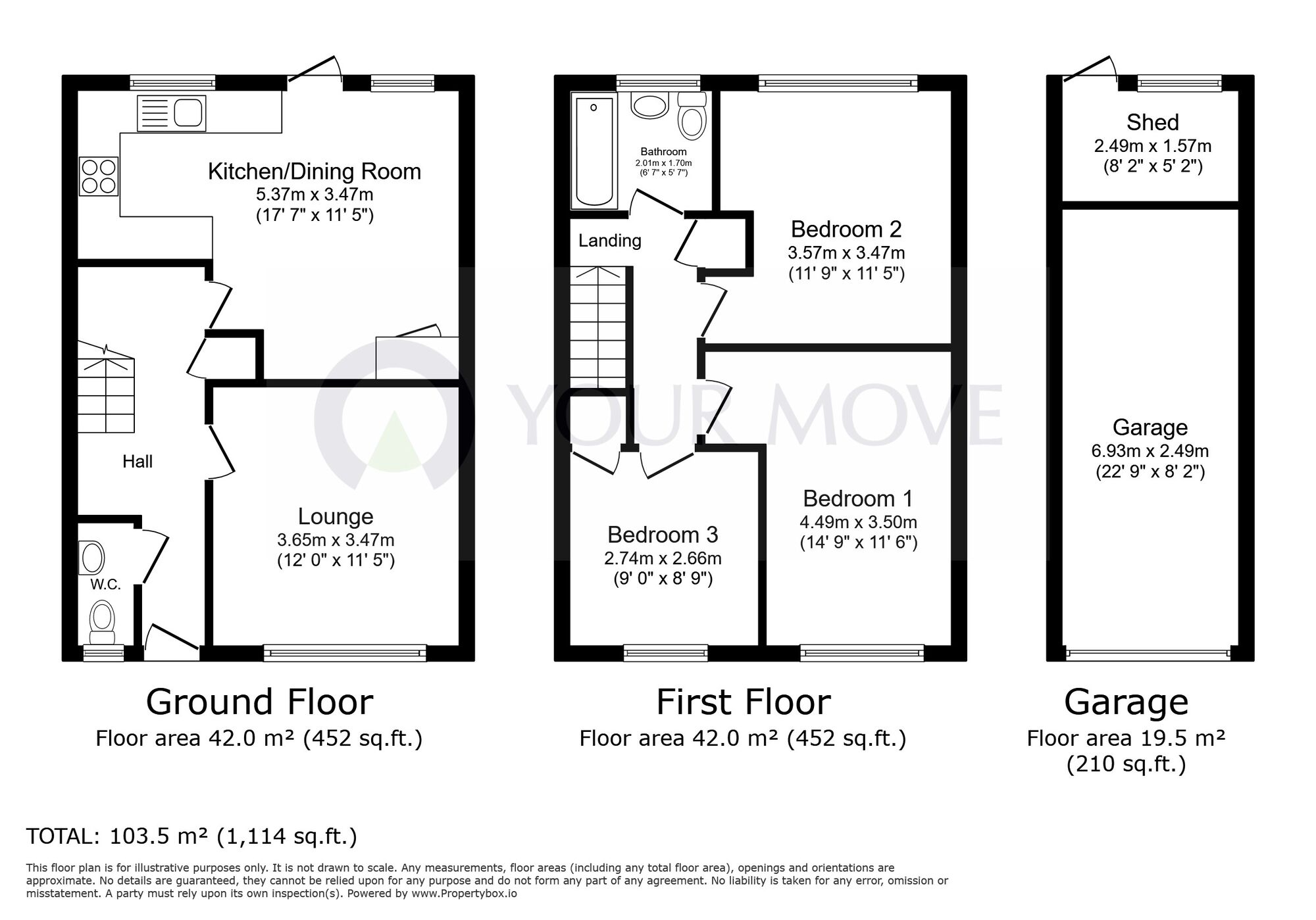 Floorplan of 3 bedroom Semi Detached House for sale, Watchester Lane, Minster, Kent, CT12