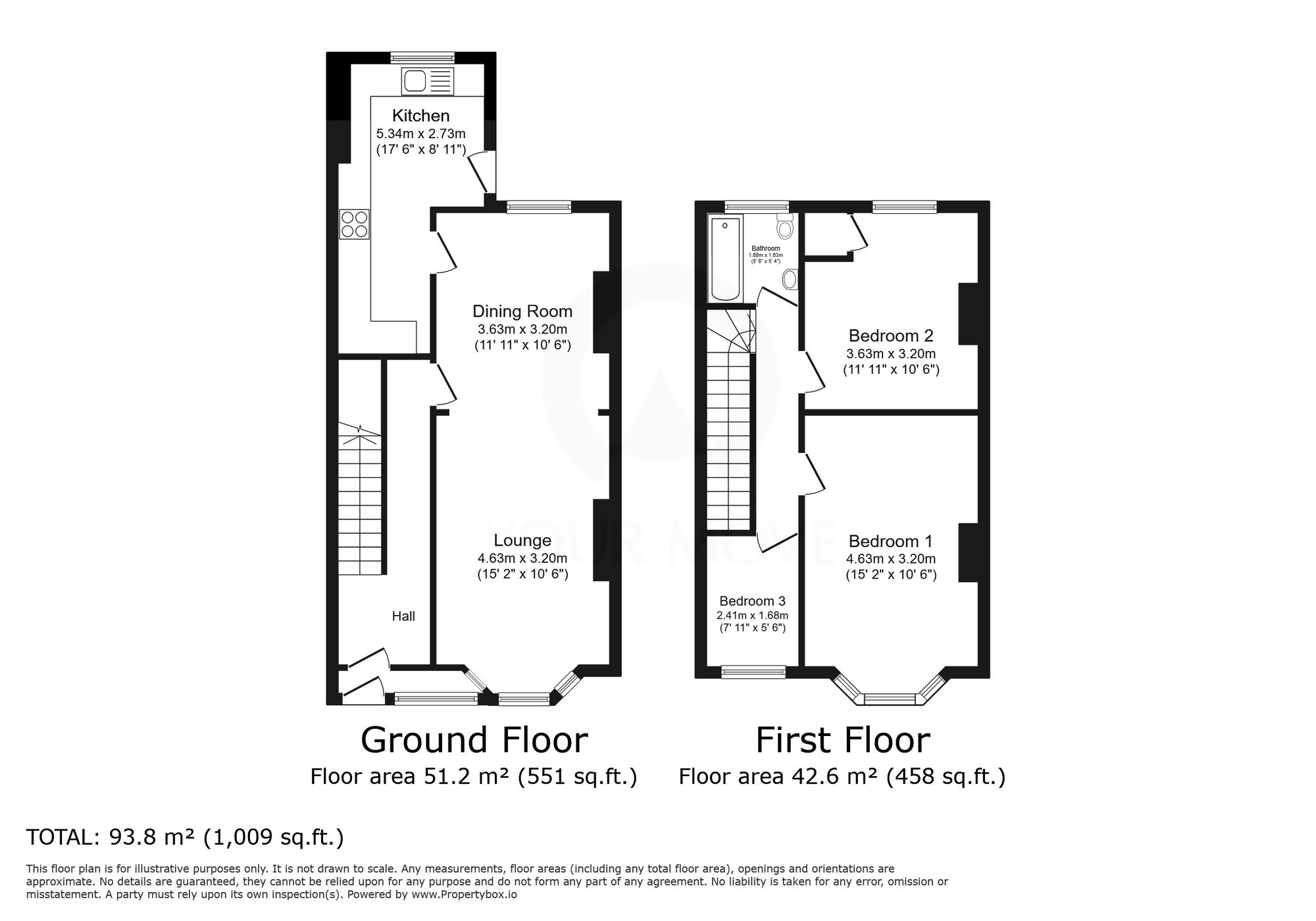 Floorplan of 3 bedroom Mid Terrace House for sale, Prices Avenue, Ramsgate, Kent, CT11
