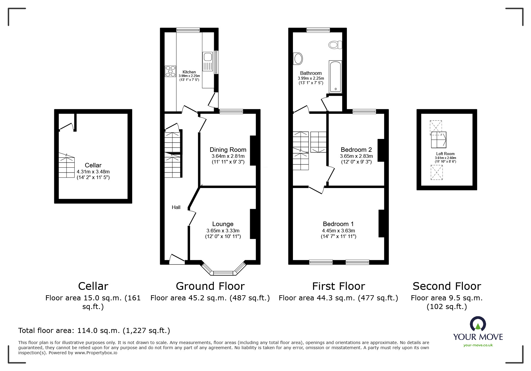 Floorplan of 2 bedroom Semi Detached House for sale, Beacon Road, Broadstairs, Kent, CT10