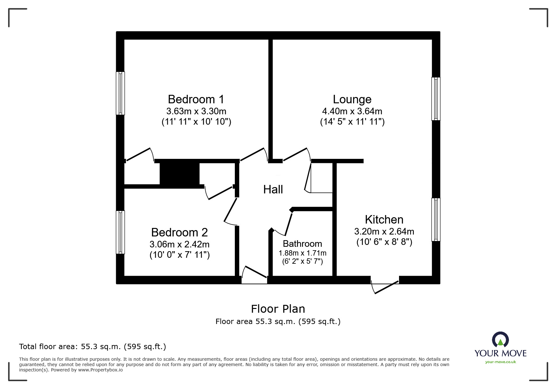 Floorplan of 2 bedroom Flat to rent, Colombo Square, Ramsgate, Kent, CT12