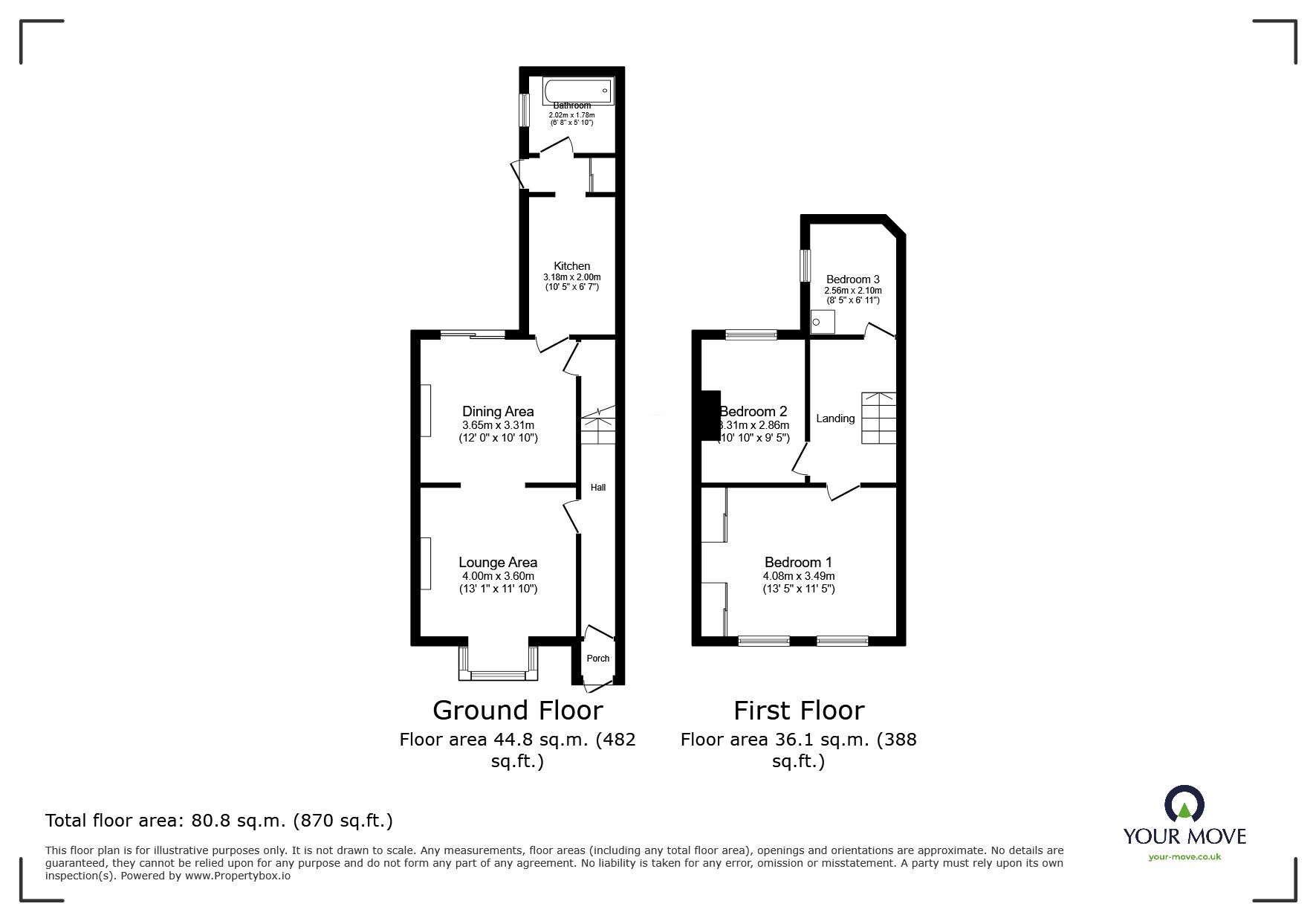 Floorplan of 3 bedroom Mid Terrace House to rent, Dane Road, Ramsgate, Kent, CT11