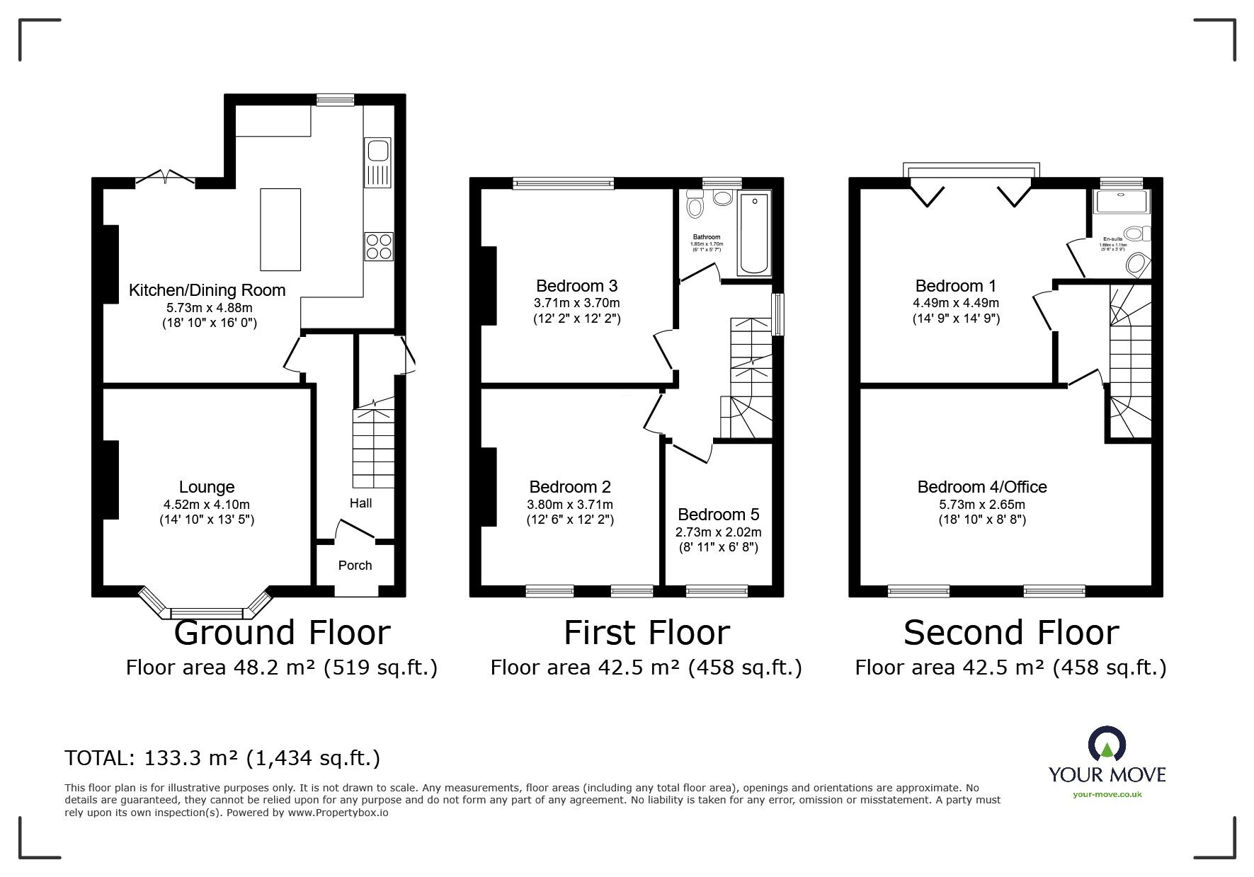 Floorplan of 5 bedroom Semi Detached House for sale, Avenue Road, Ramsgate, Kent, CT11