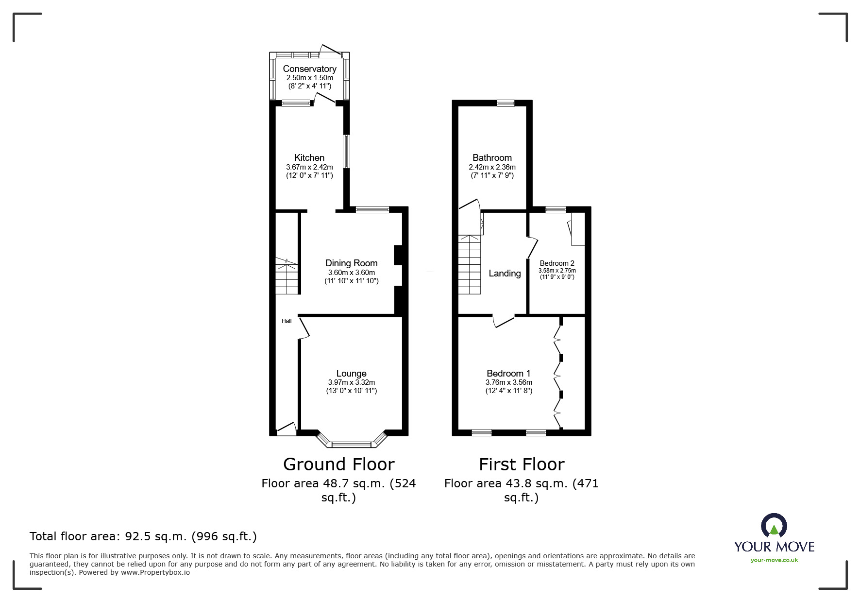 Floorplan of 2 bedroom Mid Terrace House to rent, Percy Road, Ramsgate, Kent, CT11