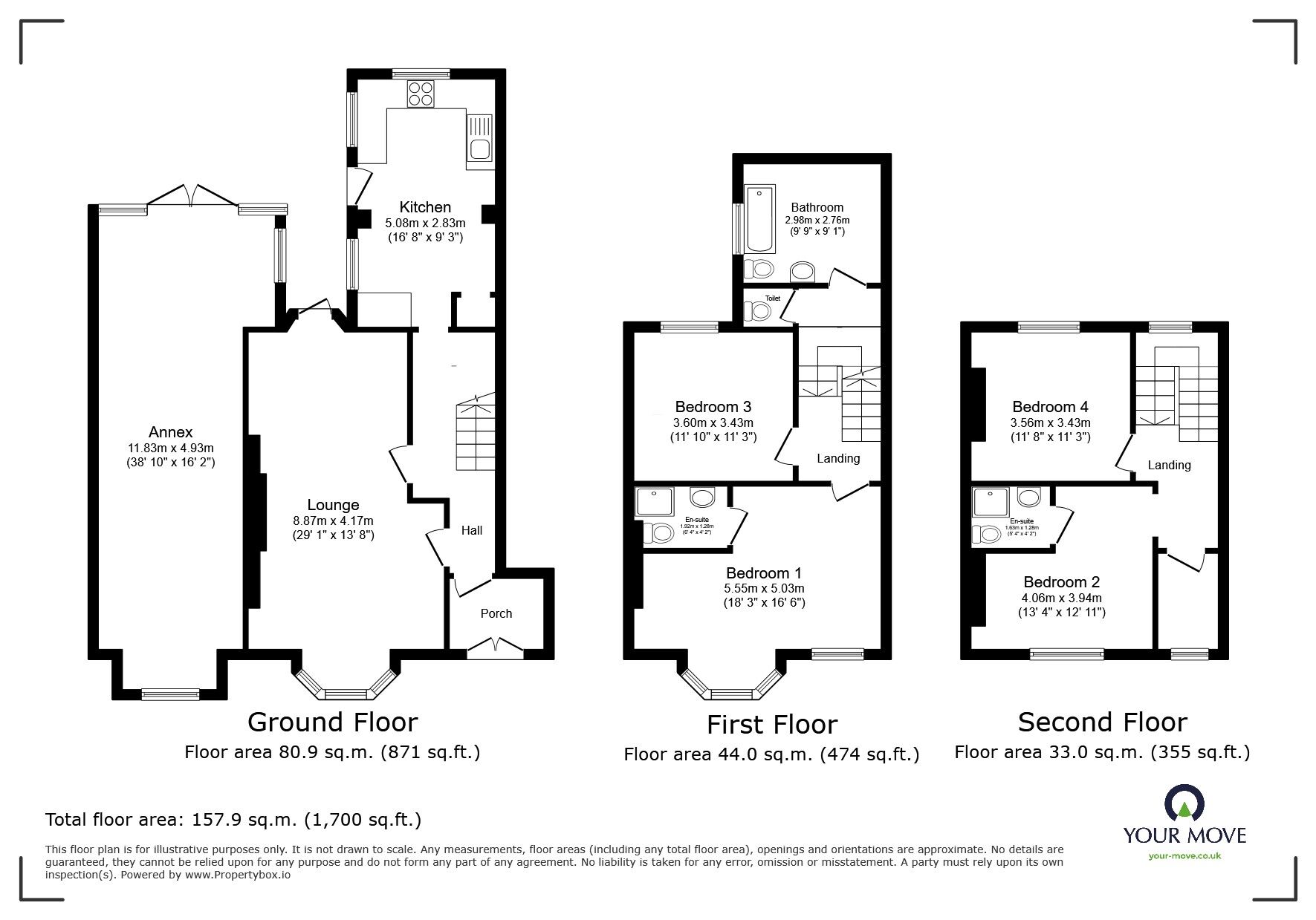 Floorplan of 4 bedroom Semi Detached House for sale, The Vale, Broadstairs, Kent, CT10