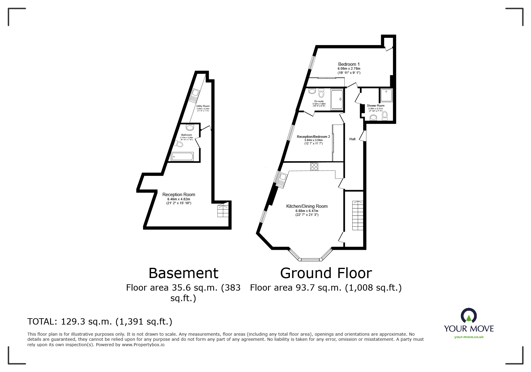 Floorplan of 2 bedroom  Flat to rent, Sion Hill, Ramsgate, Kent, CT11
