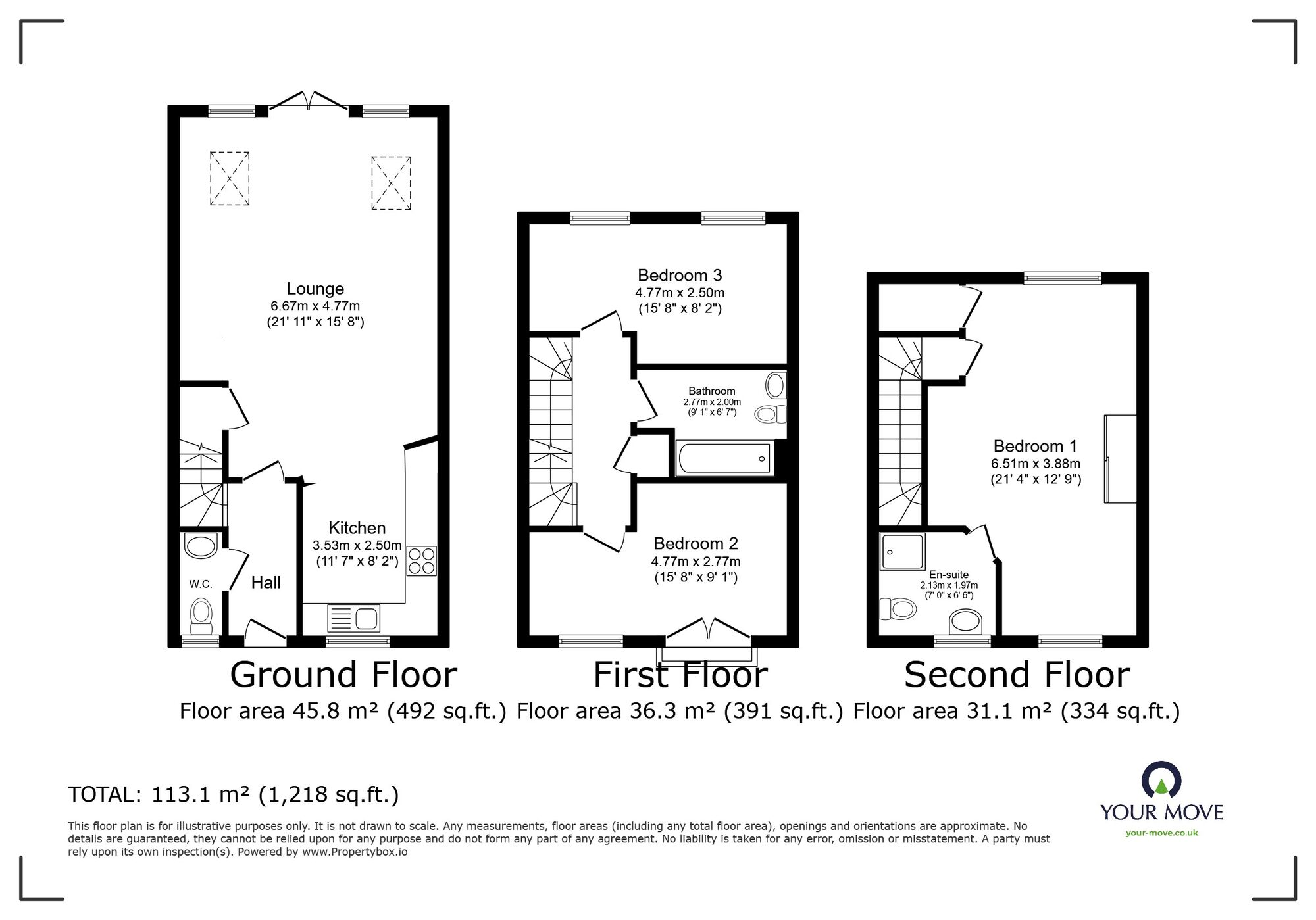Floorplan of 3 bedroom Mid Terrace House for sale, Observatory Way, Ramsgate, Kent, CT12