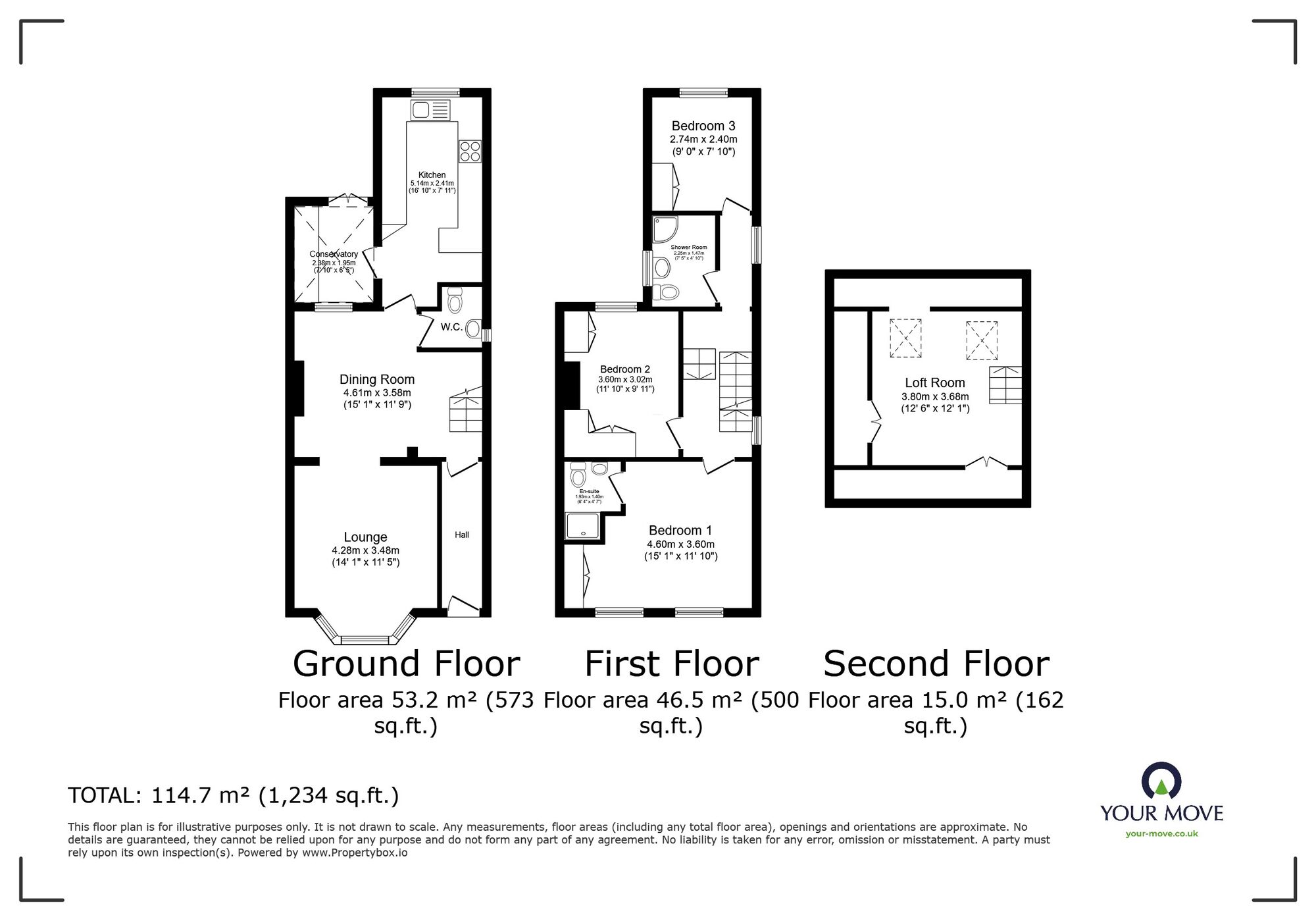 Floorplan of 3 bedroom Semi Detached House for sale, Vale Road, Ramsgate, Kent, CT11