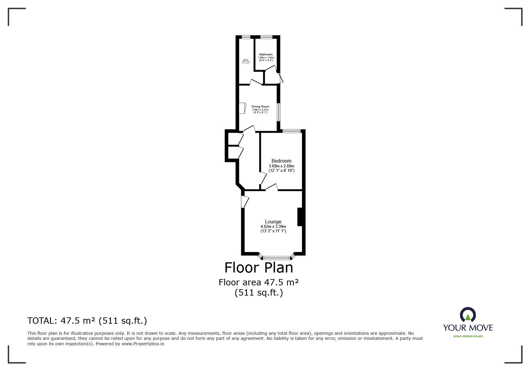 Floorplan of 1 bedroom  Flat to rent, Priory Road, Ramsgate, Kent, CT11