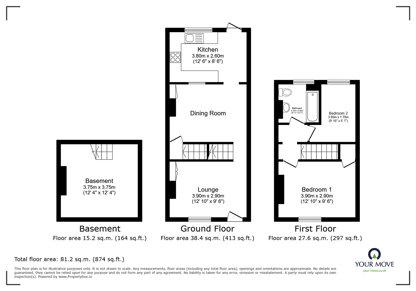 Floorplan of 2 bedroom Mid Terrace House for sale, Buxton Road, Ramsgate, Kent, CT12