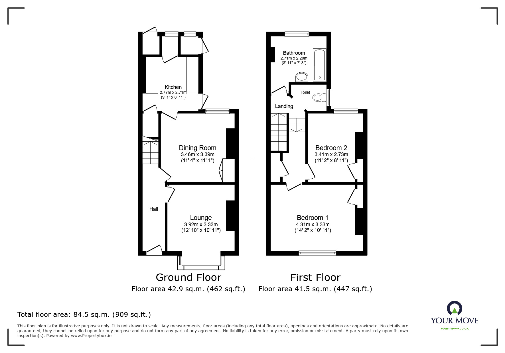 Floorplan of 2 bedroom Mid Terrace House for sale, Marden Avenue, Ramsgate, Kent, CT12