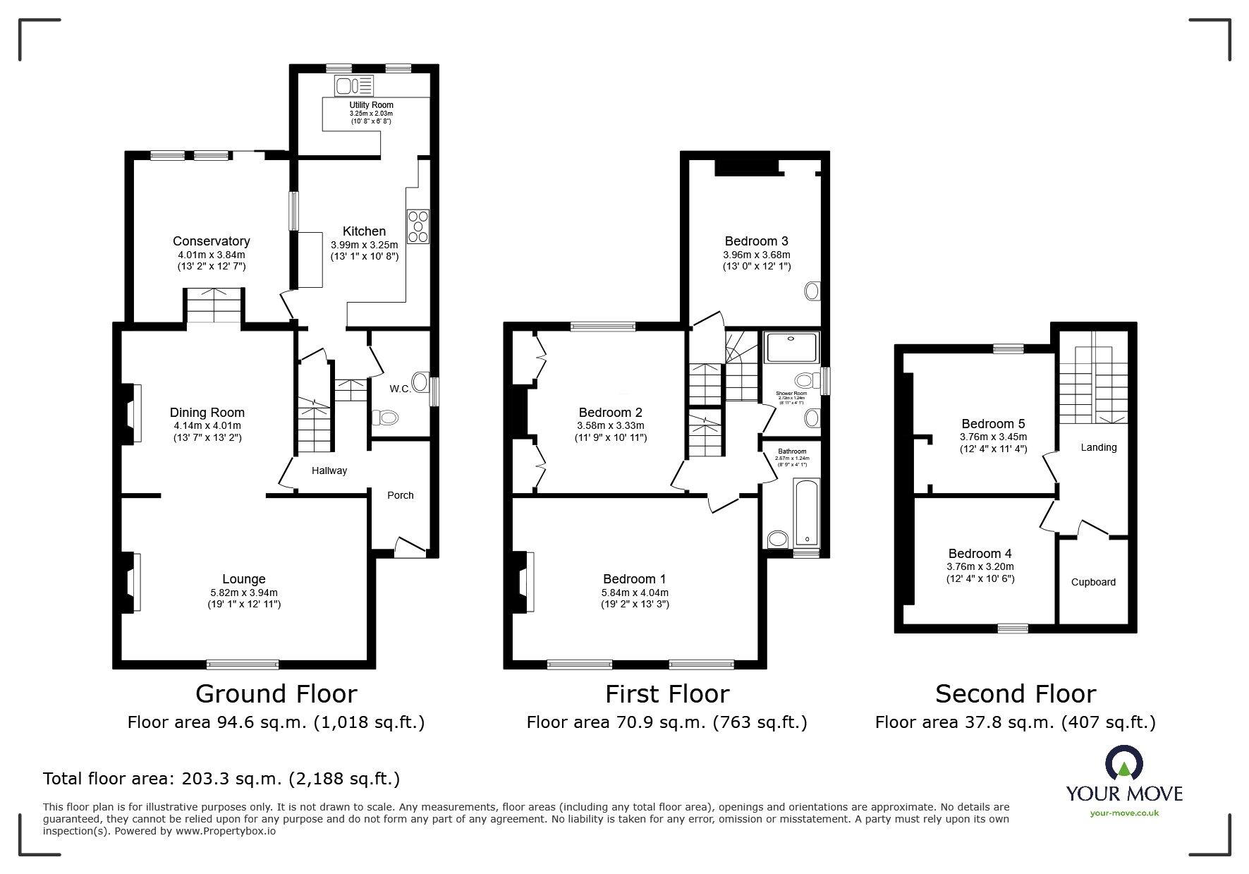 Floorplan of 5 bedroom Semi Detached House for sale, Margate Road, Ramsgate, Kent, CT11