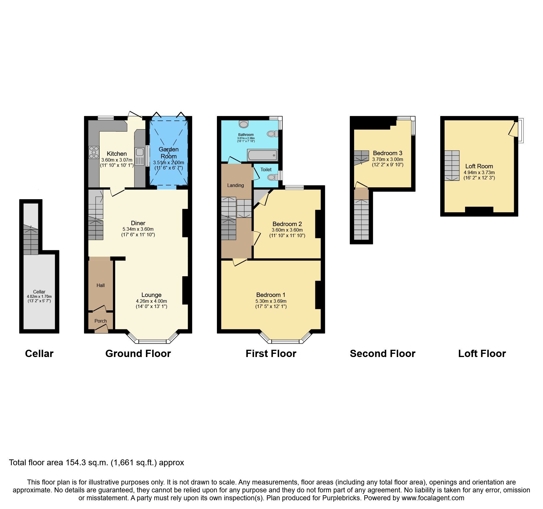 Floorplan of 3 bedroom Mid Terrace House for sale, Albert Road, Ramsgate, Kent, CT11