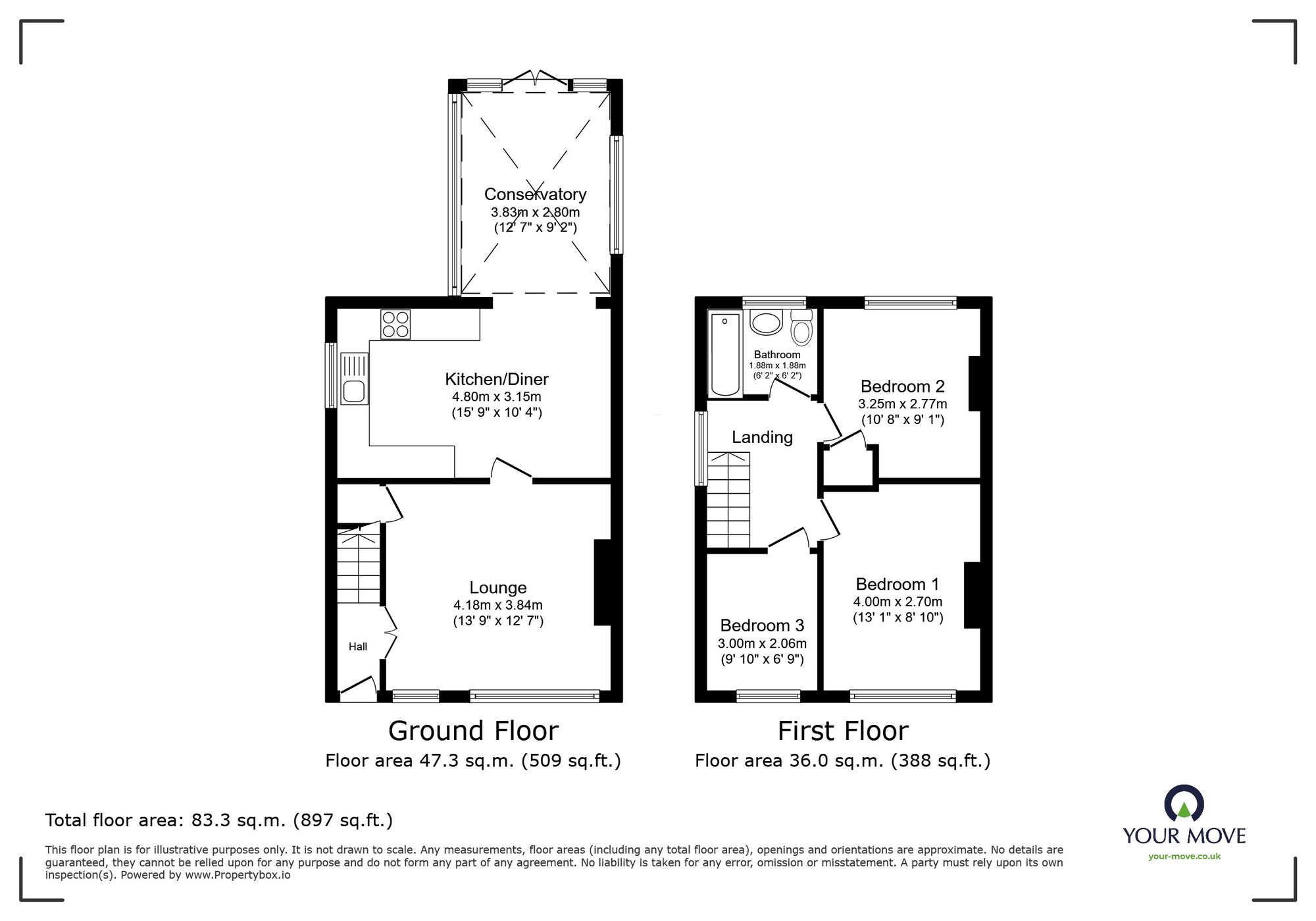Floorplan of 3 bedroom Semi Detached House for sale, The Silvers, Broadstairs, Kent, CT10