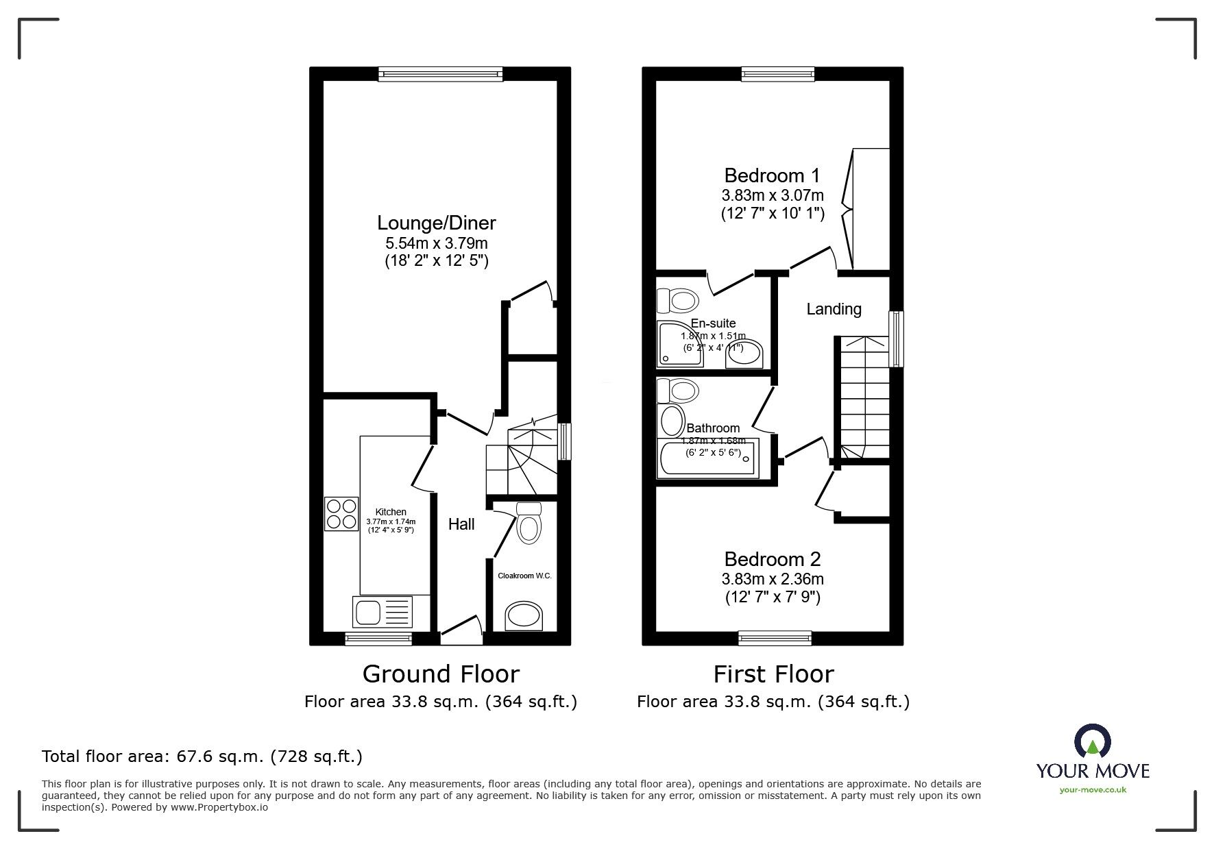 Floorplan of 2 bedroom End Terrace House for sale, St. Lawrence Chase, Ramsgate, Kent, CT11