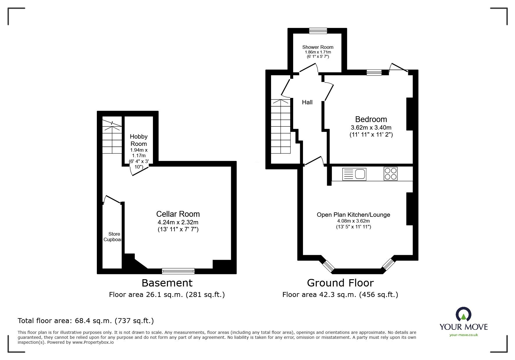 Floorplan of 1 bedroom  Flat for sale, Penshurst Road, Ramsgate, Kent, CT11