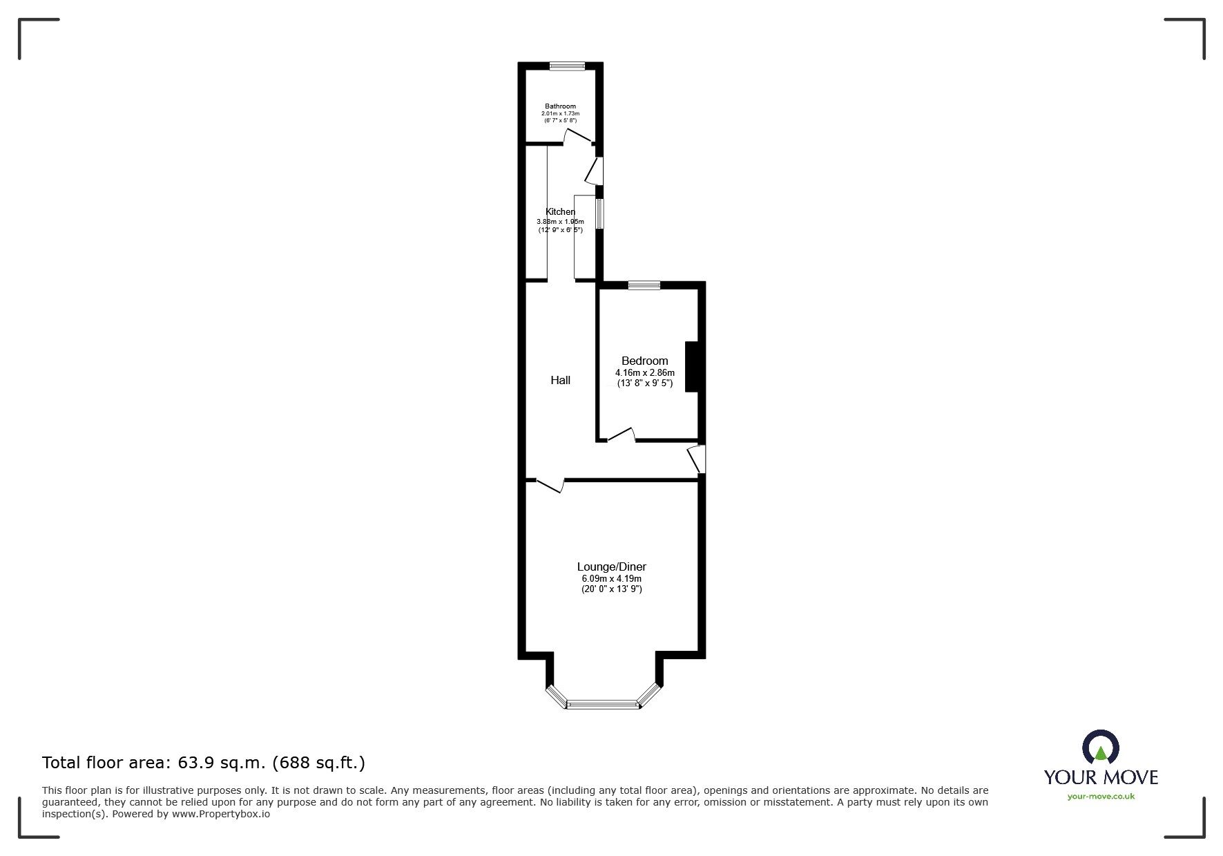 Floorplan of 1 bedroom  Flat to rent, High Street, Ramsgate, Kent, CT11