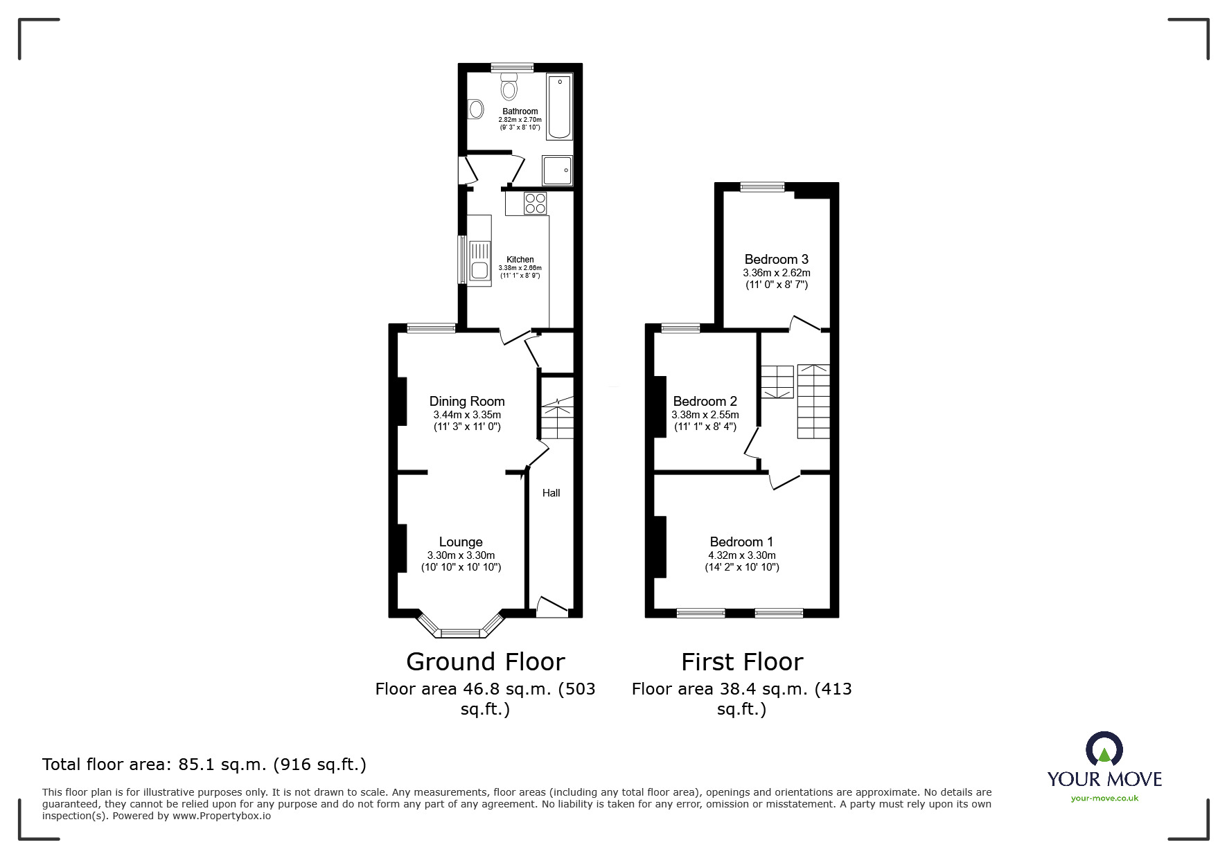 Floorplan of 3 bedroom Mid Terrace House for sale, Clifton Road, Ramsgate, Kent, CT11