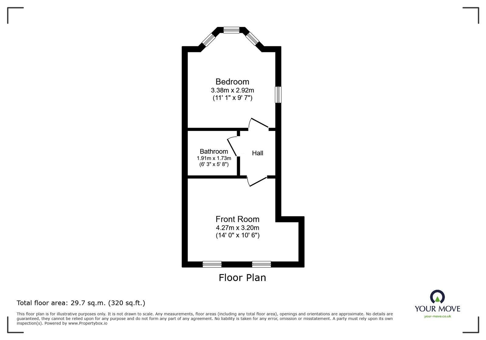 Floorplan of 1 bedroom Flat to rent, Thanet Road, Broadstairs, Kent, CT10