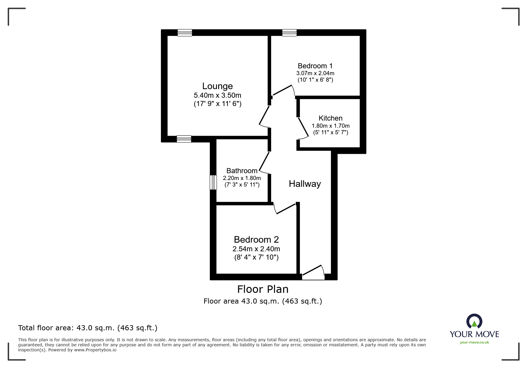 Floorplan of 2 bedroom  Flat to rent, Thanet Road, Broadstairs, Kent, CT10