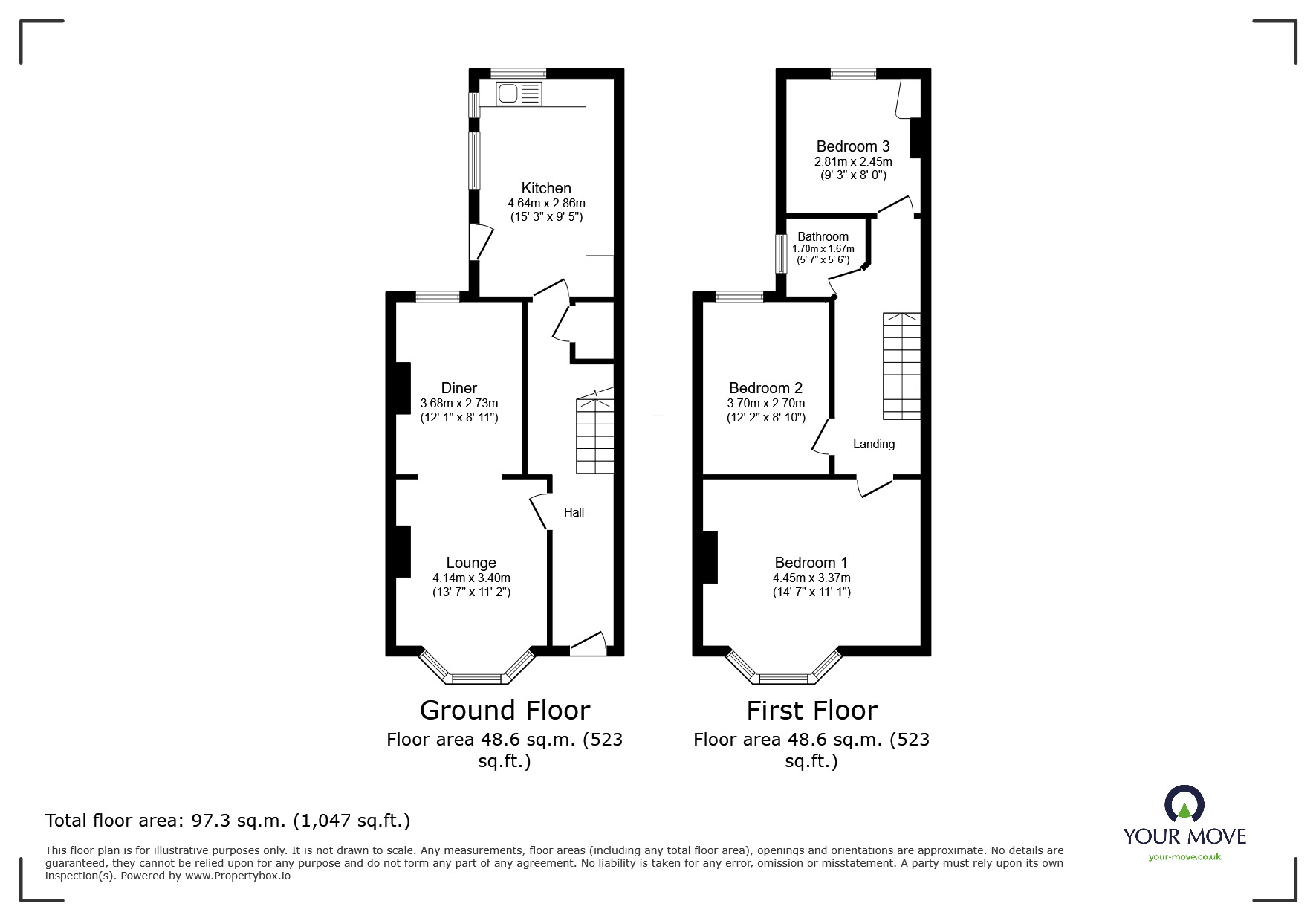 Floorplan of 3 bedroom Mid Terrace House to rent, Priory Road, Ramsgate, Kent, CT11