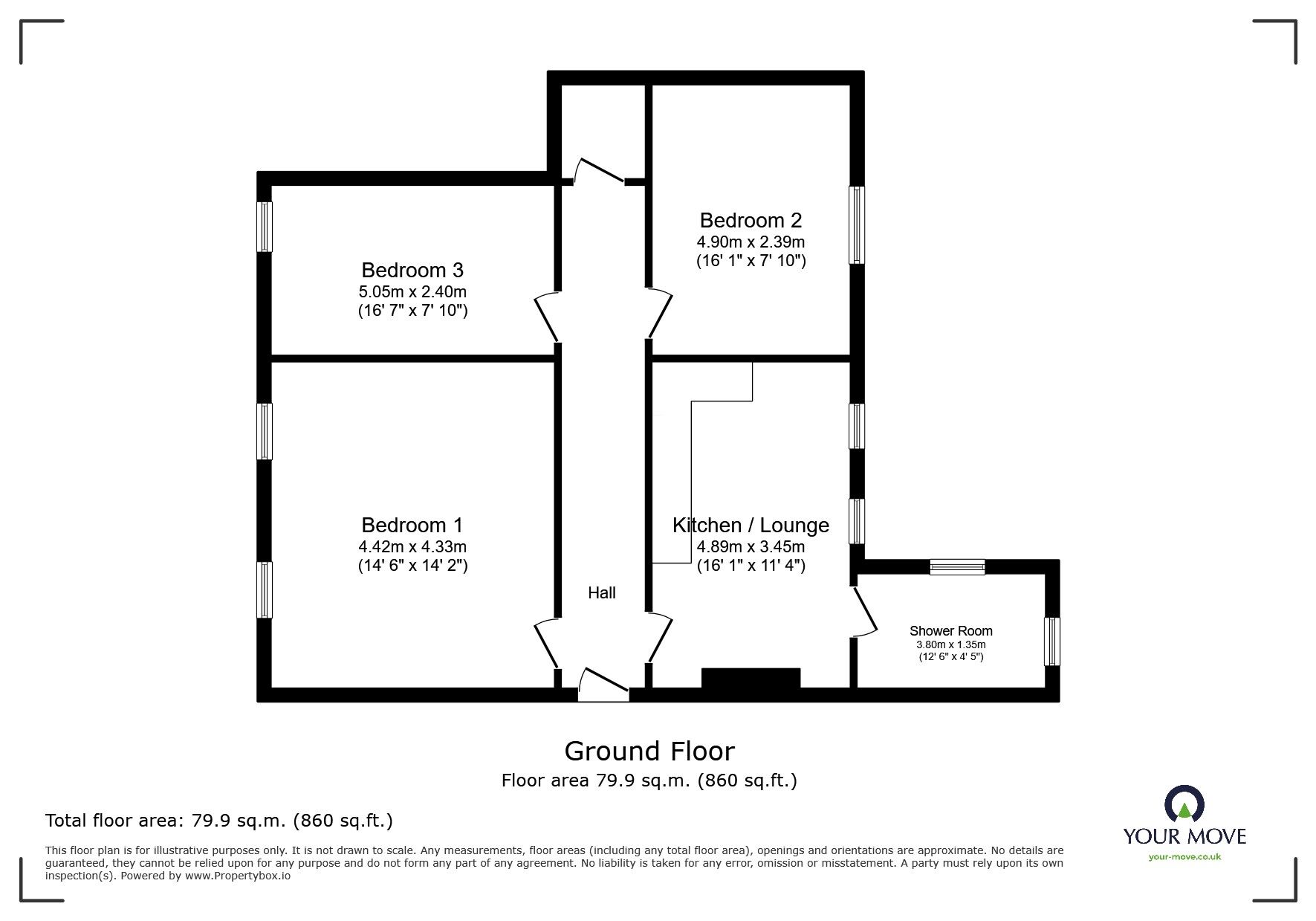 Floorplan of 3 bedroom  Flat to rent, Addington Street, Ramsgate, Kent, CT11