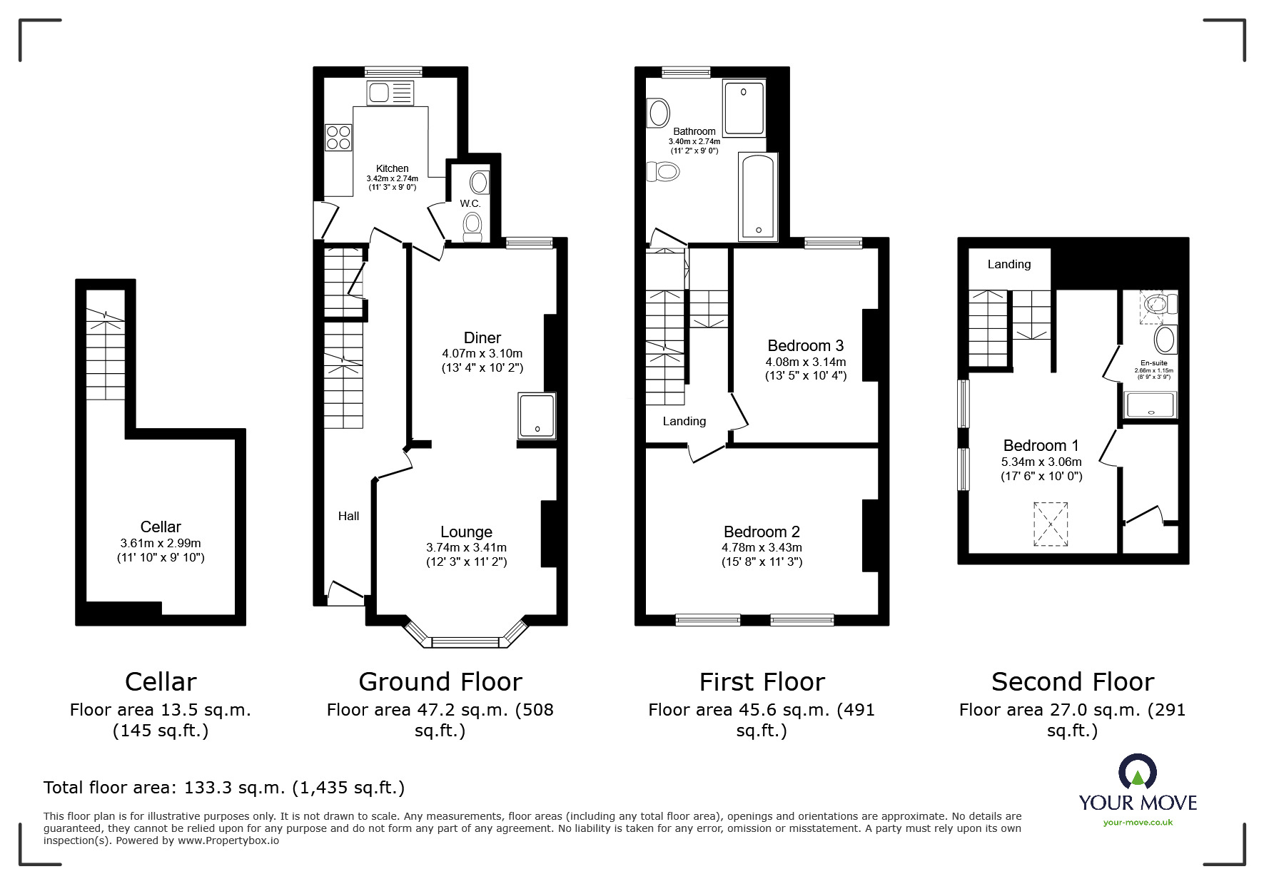 Floorplan of 3 bedroom Semi Detached House for sale, Belmont Road, Ramsgate, Kent, CT11