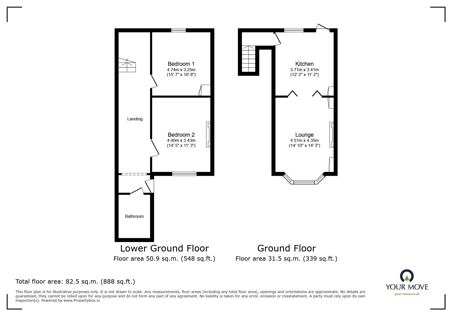 Floorplan of 2 bedroom  Flat to rent, Spencer Square, Ramsgate, Kent, CT11