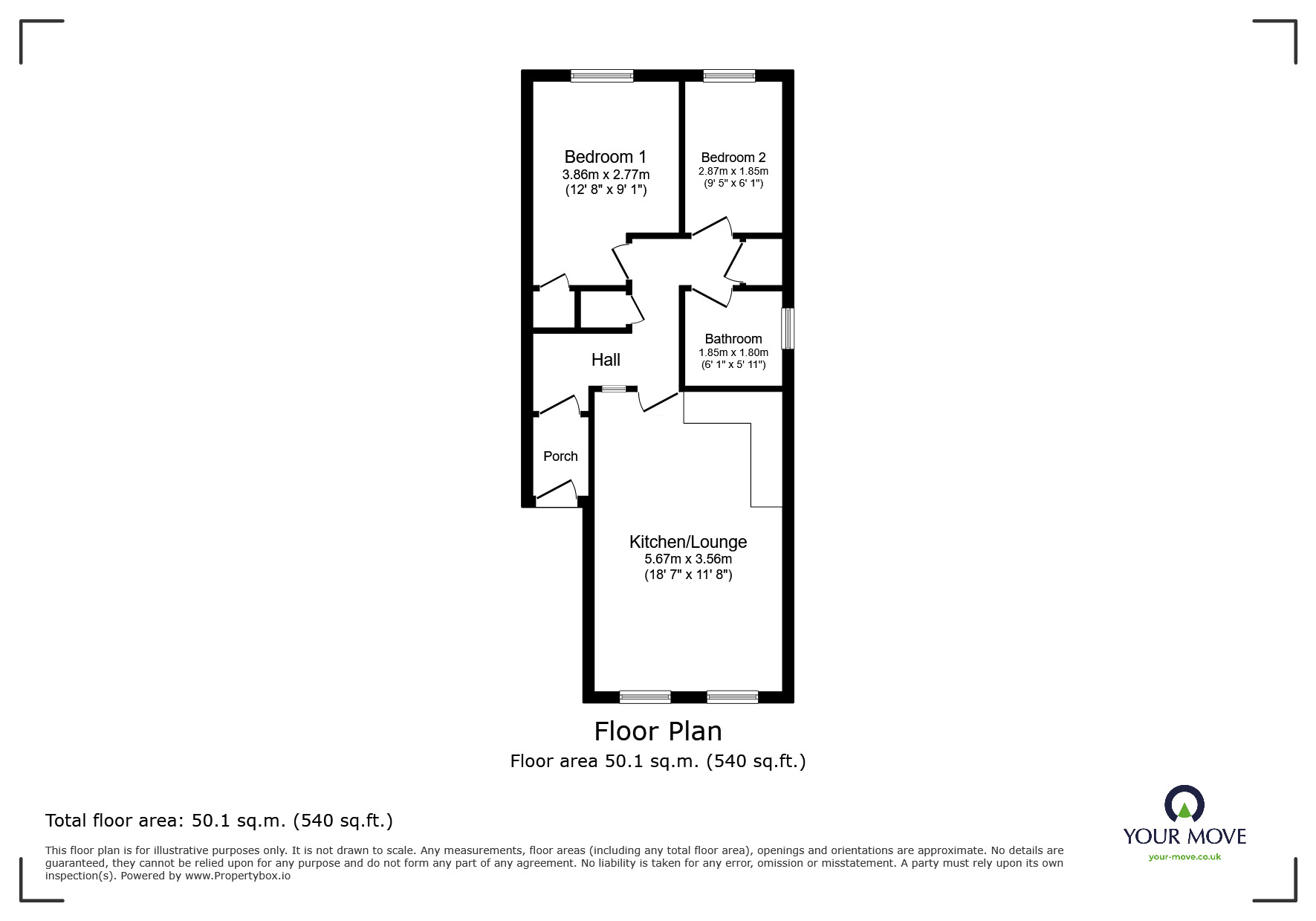 Floorplan of 2 bedroom  Flat to rent, High Street, St. Peters, Kent, CT10