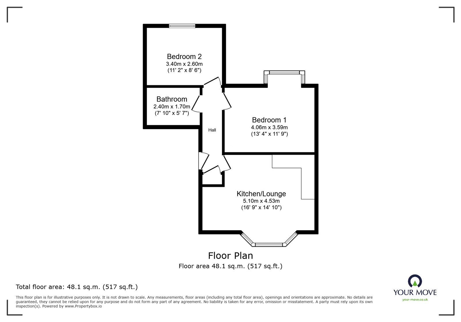 Floorplan of 2 bedroom  Flat to rent, Prices Avenue, Ramsgate, Kent, CT11