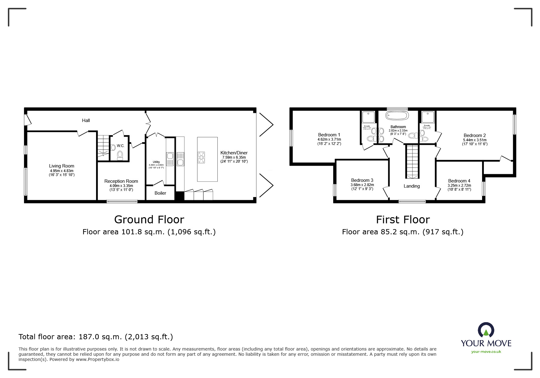 Floorplan of 4 bedroom Detached House for sale, Gladstone Road, Broadstairs, Kent, CT10