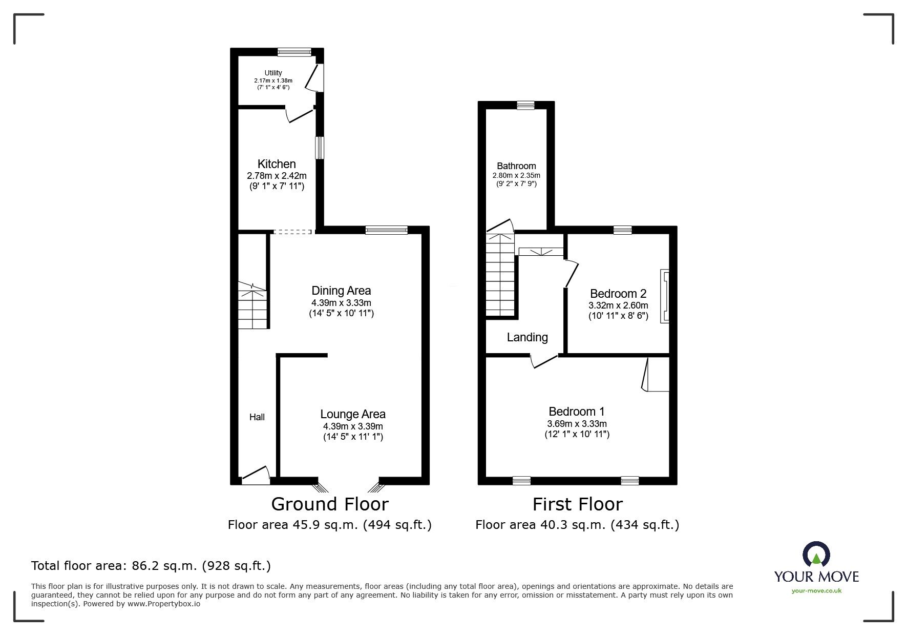 Floorplan of 2 bedroom Mid Terrace House to rent, Rosebery Avenue, Ramsgate, Kent, CT11