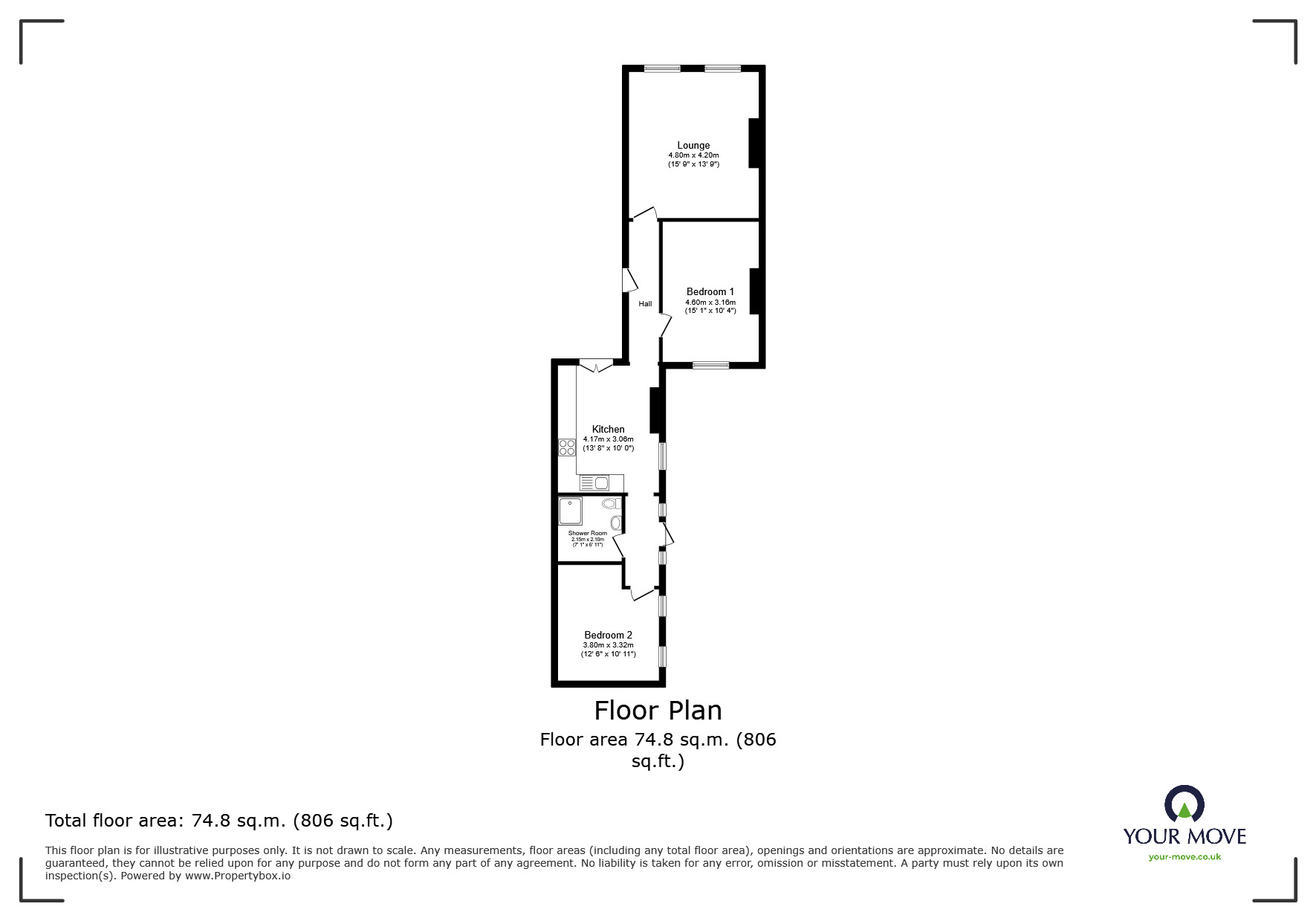 Floorplan of 2 bedroom Flat for sale, Wellington Crescent, Ramsgate, Kent, CT11