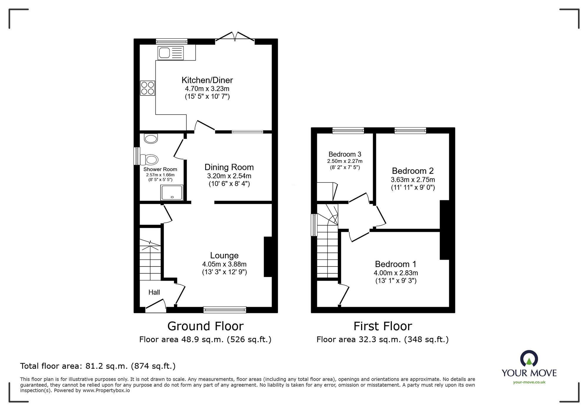 Floorplan of 3 bedroom Semi Detached House for sale, Allenby Road, Ramsgate, Kent, CT12