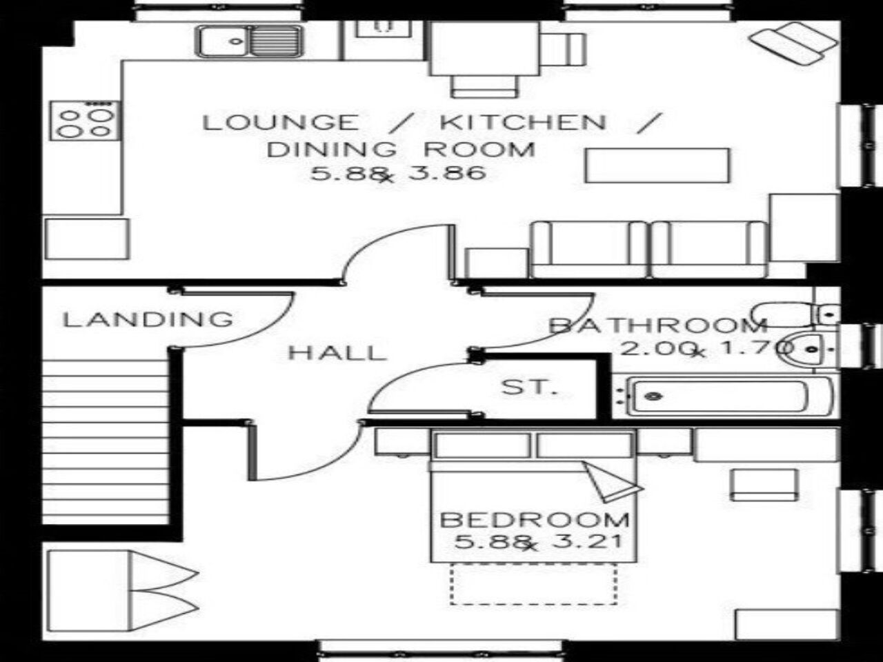 Floorplan of 1 bedroom  Flat for sale, Gloster Drive, Ramsgate, Kent, CT12