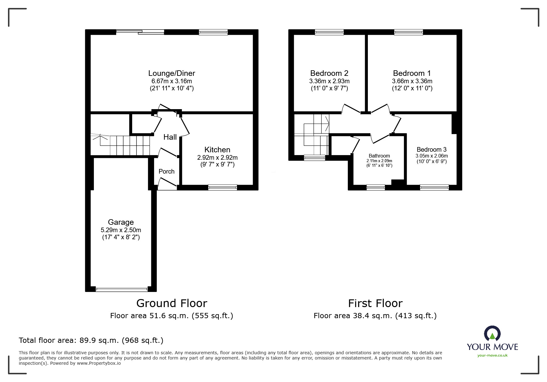 Floorplan of 3 bedroom End Terrace House for sale, Staplehurst Gardens, Margate, Kent, CT9