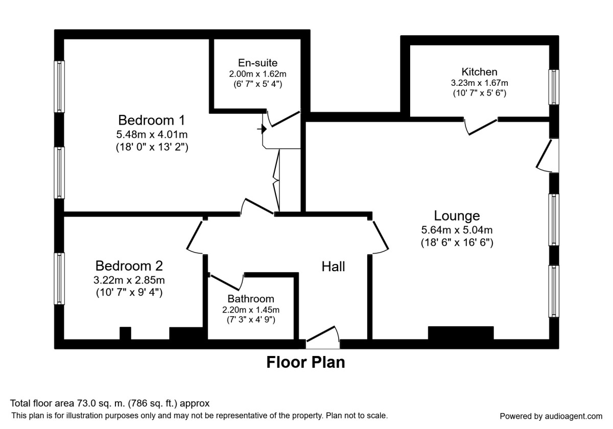 Floorplan of 2 bedroom  Flat for sale, North Foreland Road, Broadstairs, Kent, CT10